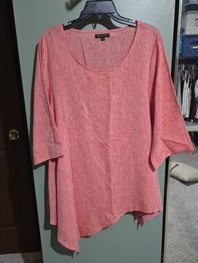 Women's Coral Scoop Neck Tunic